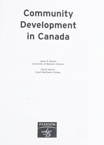 Cover of Community development in Canada