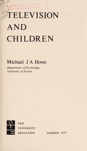 Cover of Television and children