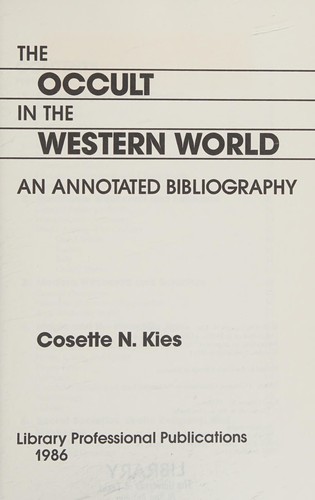 Cover of The occult in the western world