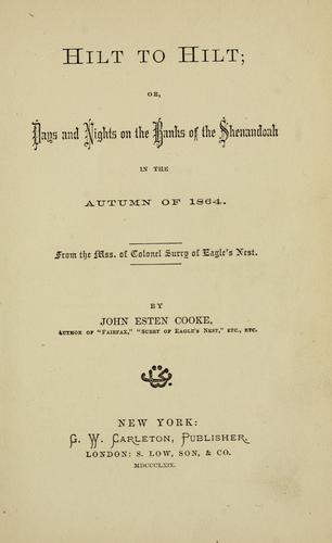 Cover of Hilt to hilt