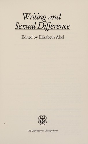 Cover of Writing and sexual difference