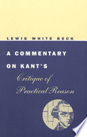 Cover of A commentary on Kant's Critique of practical reason