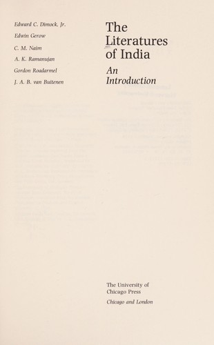 Cover of Literatures of India
