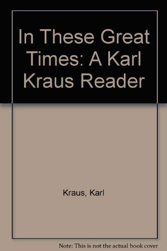 Cover of In these great times