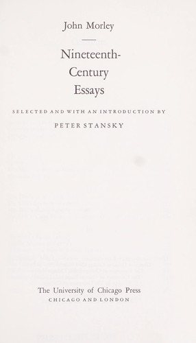 Cover of Nineteenth-century essays