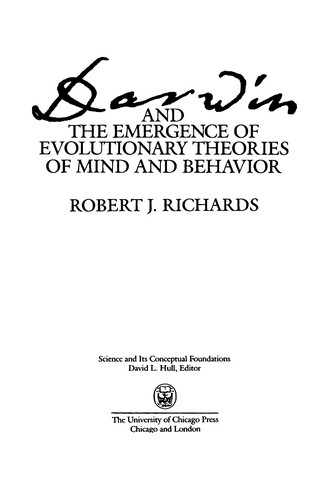 Cover of Darwin and the emergence of evolutionary theories of mind and behavior
