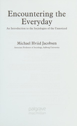 Cover of Encountering the everyday
