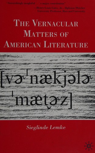 Cover of The vernacular matters of American literature