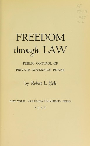 Cover of Freedom through law