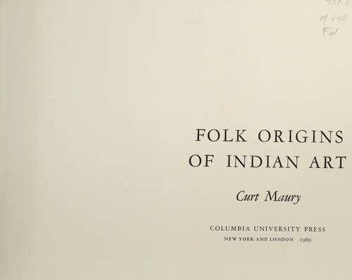 Cover of Folk origins of Indian art