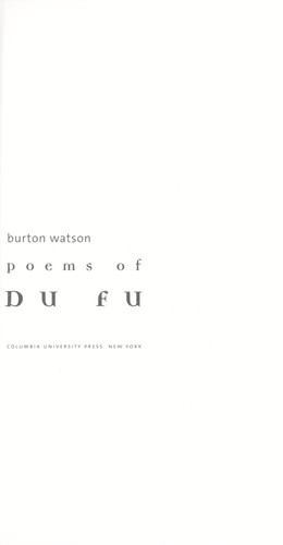 Cover of Selected Poems of Du Fu