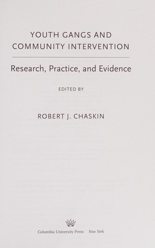 Cover of Youth gangs and community intervention