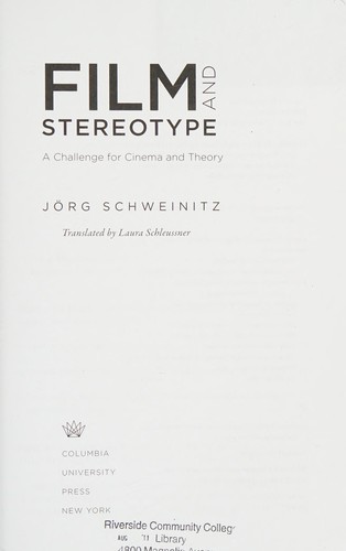 Cover of Film and stereotype