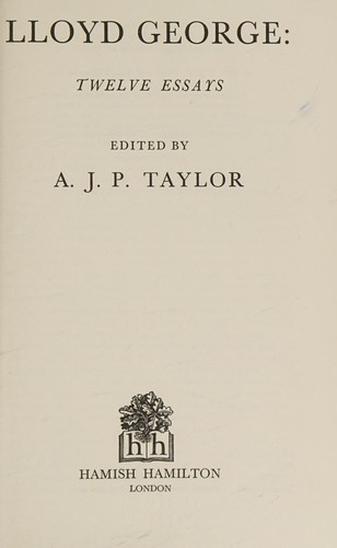 Cover of Lloyd George: Twelve Essays