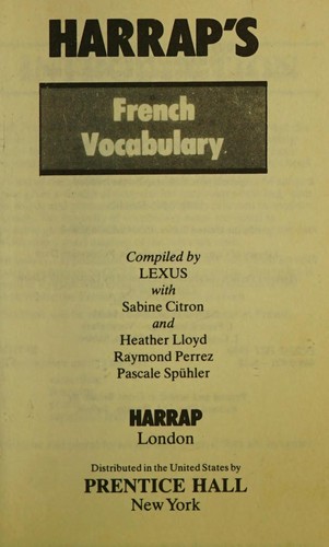 Cover of Harrap's French Vocabulary (Mini Study Aids)