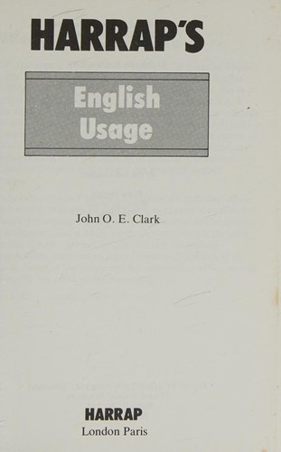 Cover of Harrap's English usage