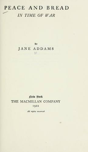 Cover of Peace and bread in time of war