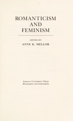 Cover of Romanticism and feminism
