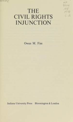 Cover of The Civil Rights Injunction