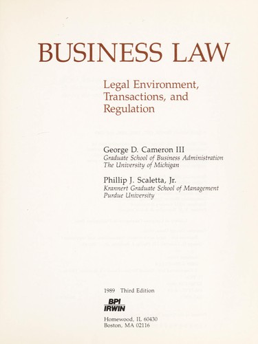 Cover of Business law