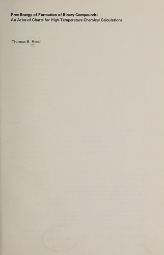 Cover of Free energy of formation of binary compounds