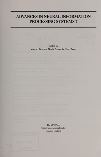 Cover of Advances in neural information processing systems
