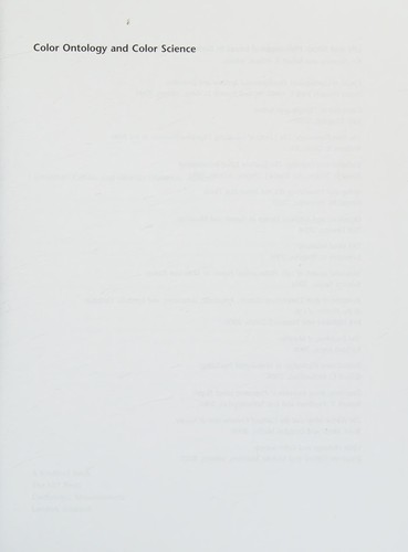 Cover of Color ontology and color science