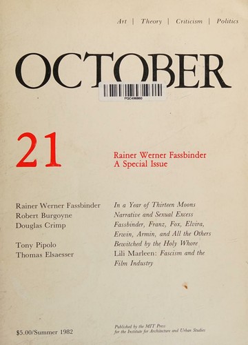 Cover of OCTOBER 21: ART/ THEORY/ CRITICISM/ POLITICS - SUMMER 1982