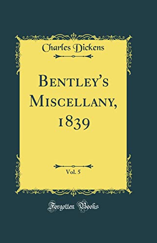 Cover of Bentley's Miscellany, 1839, Vol. 5