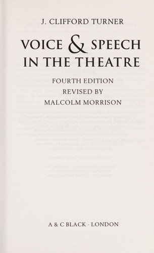 Cover of Voice and speech in the theatre
