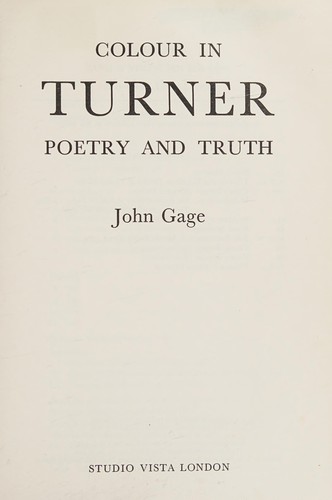 Cover of Colour in Turner