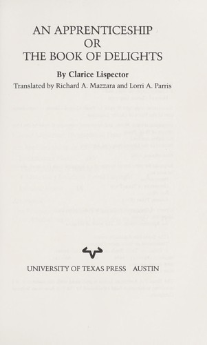 Cover of An apprenticeship, or, The book of delights