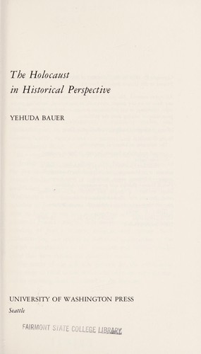 Cover of The Holocaust in historical perspective