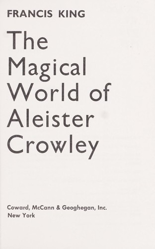 Cover of The magical world of Aleister Crowley