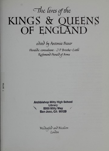 Cover of The Lives of the kings & queens of England