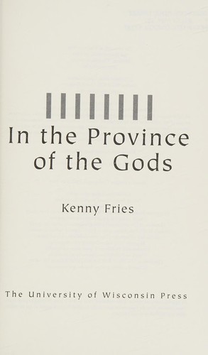 Cover of In the province of the gods