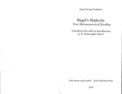 Cover of Hegel's Dialectic