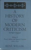 Cover of A history of modern criticism