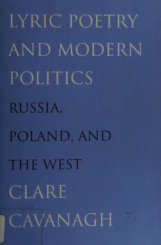 Cover of Lyric poetry and modern politics