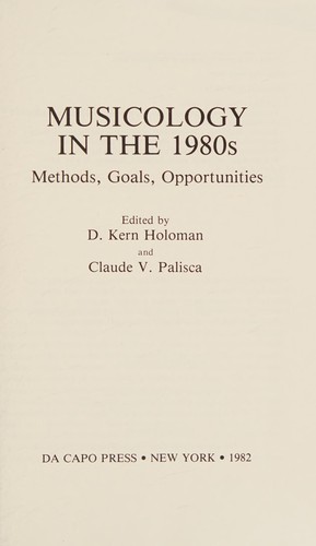 Cover of Musicology in the 1980s