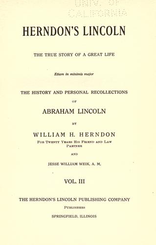 Cover of Herndon's Lincoln