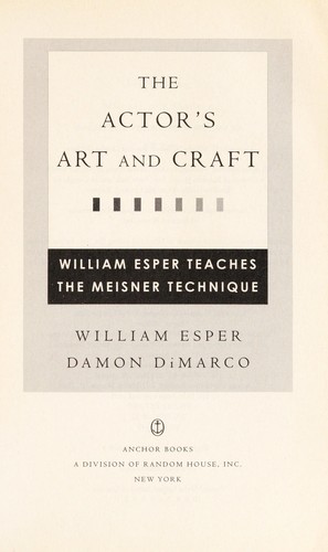 Cover of The actor's art and craft