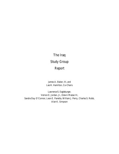 Cover of The Iraq Study Group report