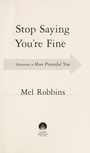 Cover of Stop saying you're fine