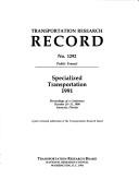 Cover of Specialized transportation 1991