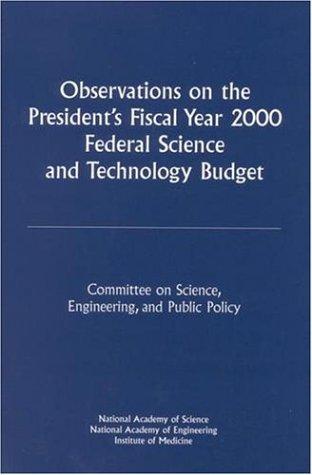 Cover of Observations on the President's fiscal year 1999 federal science and technology budget