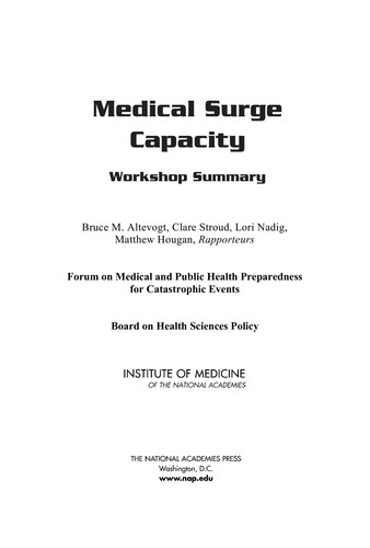 Cover of Medical surge capacity