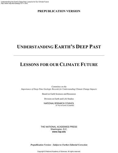 Cover of Understanding Earth's deep past