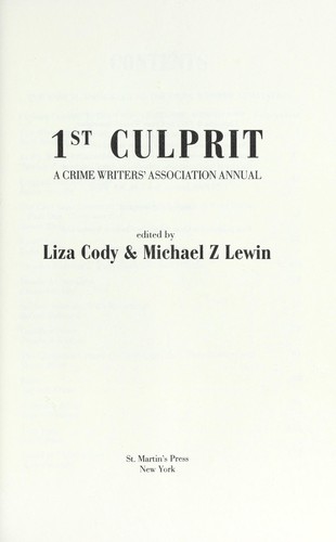 Cover of 1st Culprit