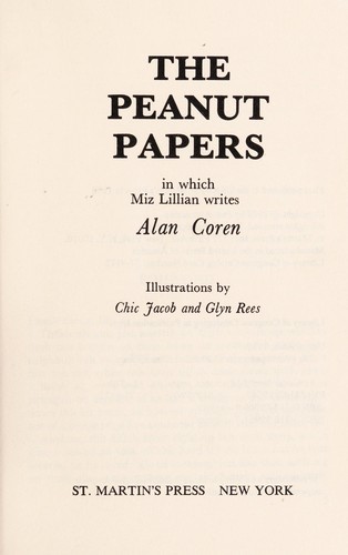 Cover of The peanut papers in which Miz Lillian writes